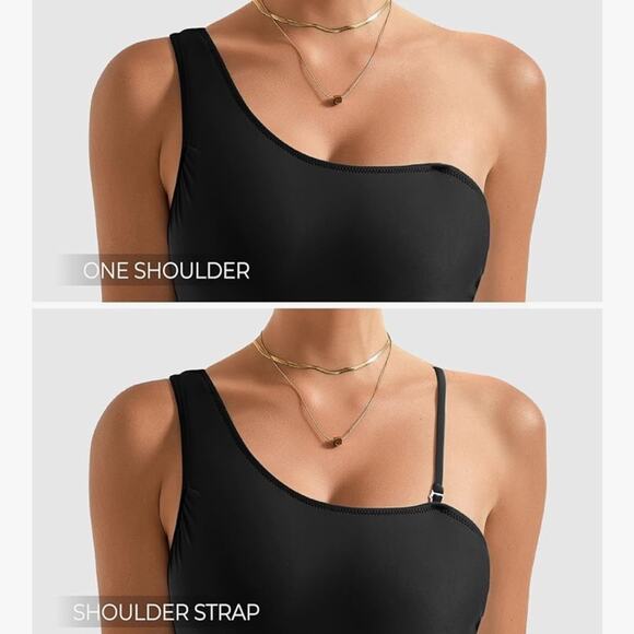 SUUKSESS Women Mesh One Shoulder One Piece Swimsuit Tummy Control NEW Size SMALL - Picture 4 of 15